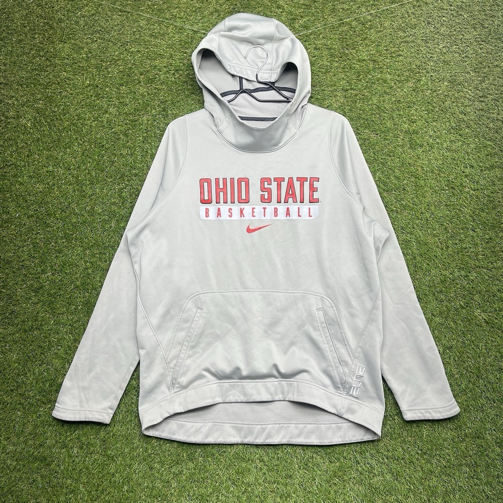 Ohio State Buckeyes Nike Hoodie Mens Large Therma-FIT Sweatshirt Center Check
